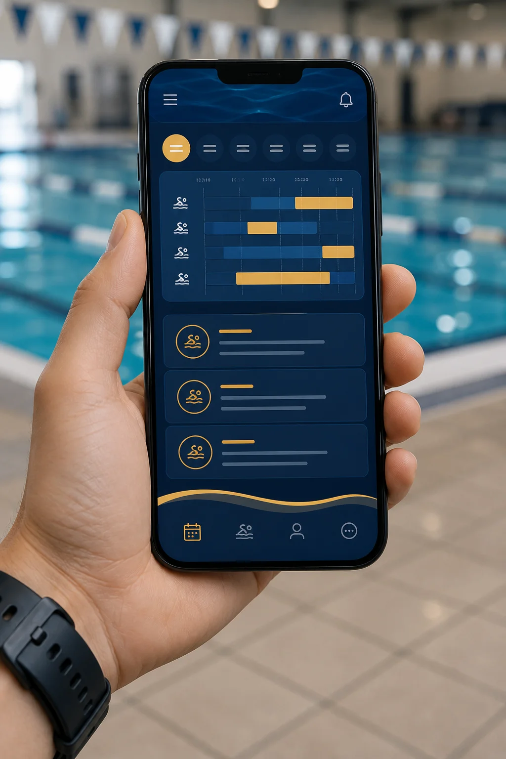 Đặt lịch / ca bơi trên app