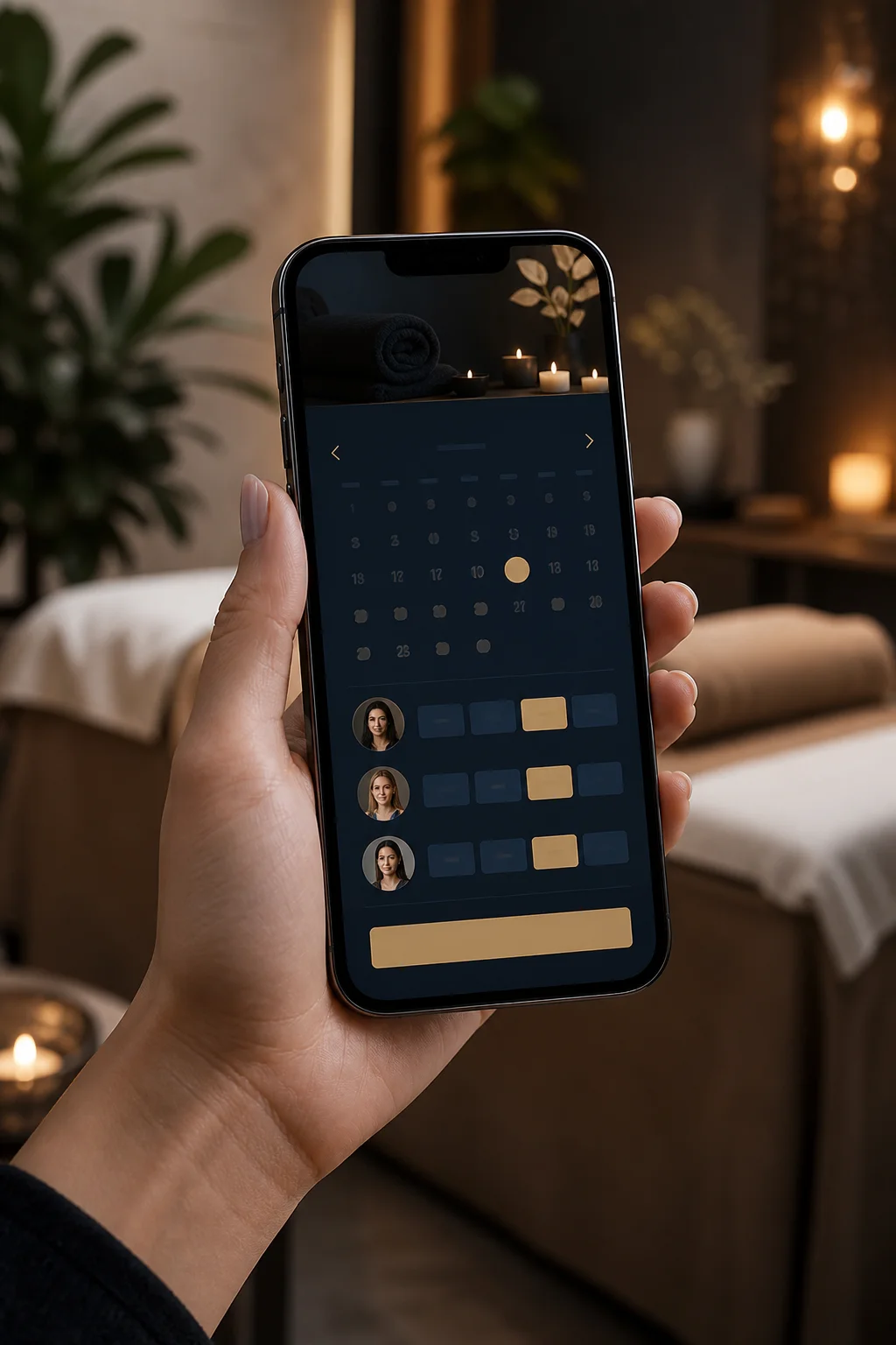 Khách xem slot trống và đặt lịch hẹn 1 kèm 1 qua app