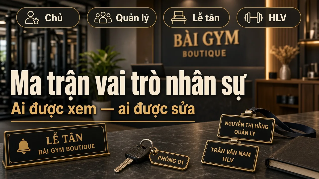 Ma trận vai trò owner / manager / lễ tân / HLV trên Studio