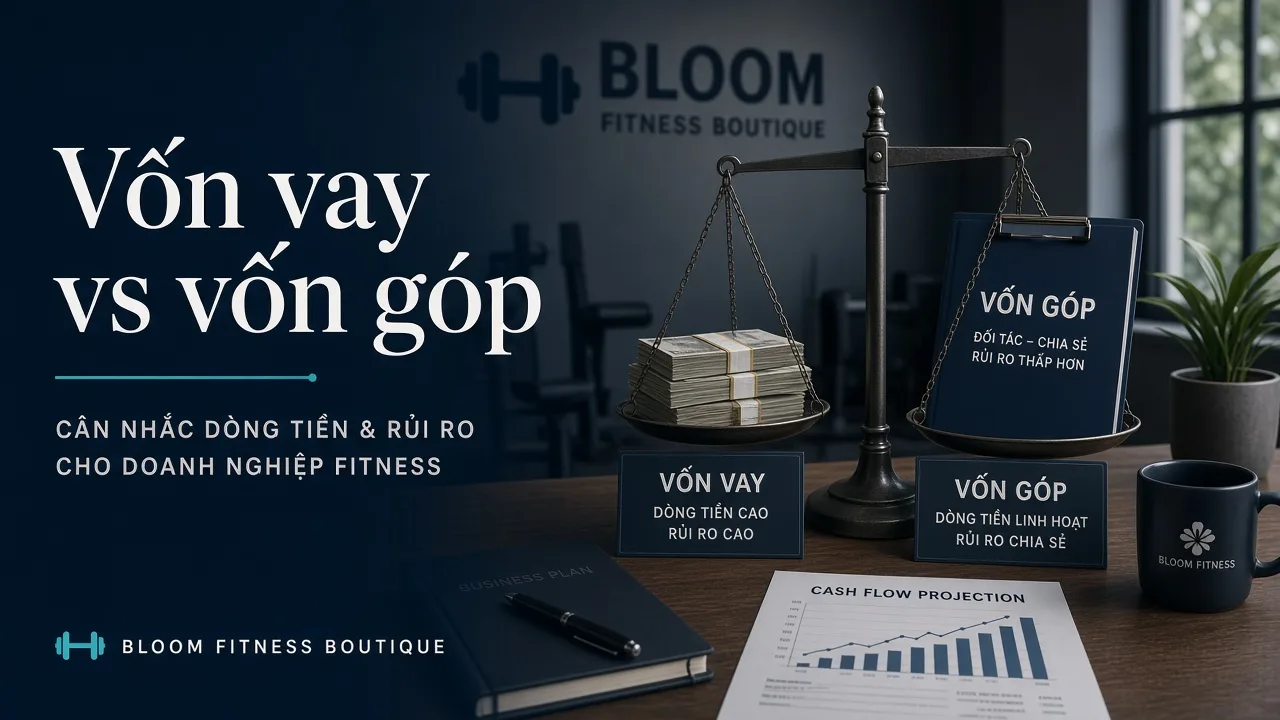 Vốn vay vs vốn góp cho phòng tập: rủi ro dòng tiền