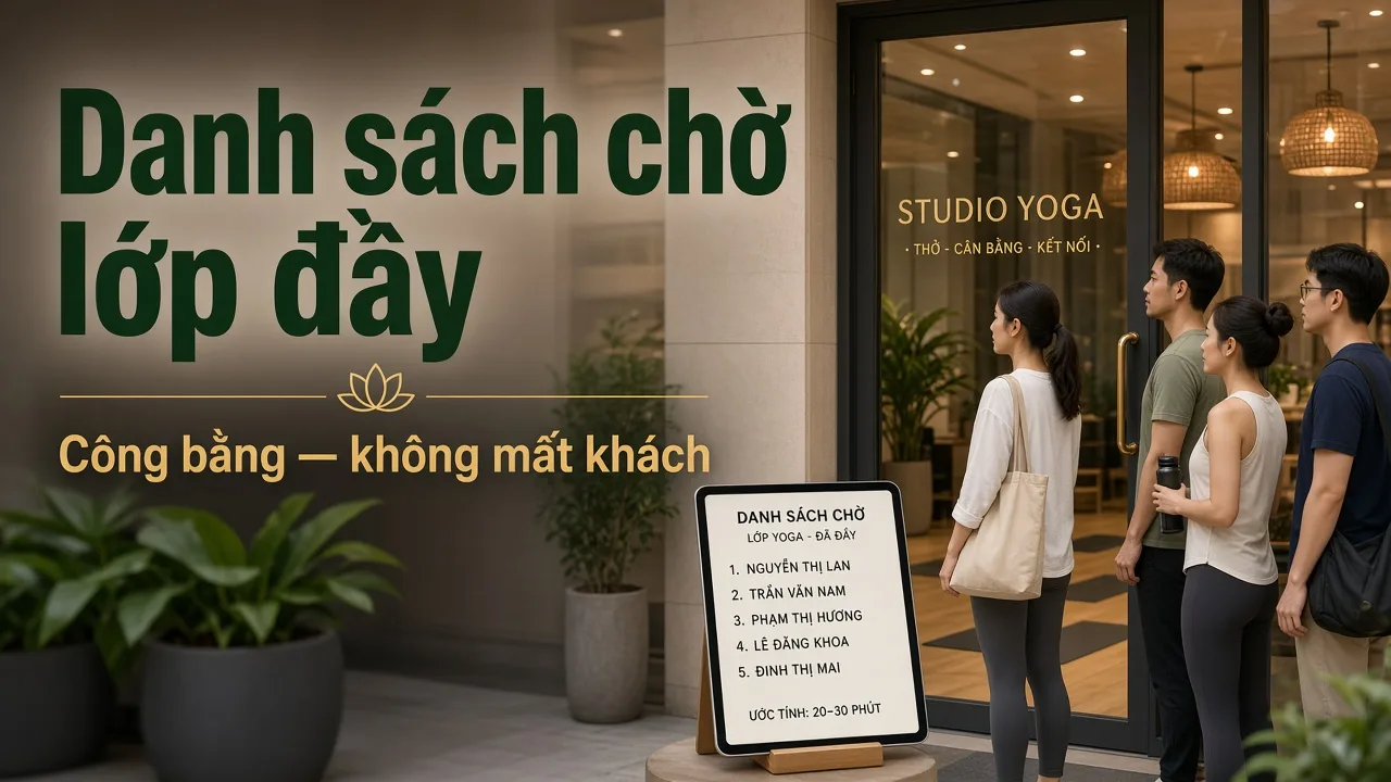 Cấu hình waitlist khi lớp đầy trên DANAVA Studio