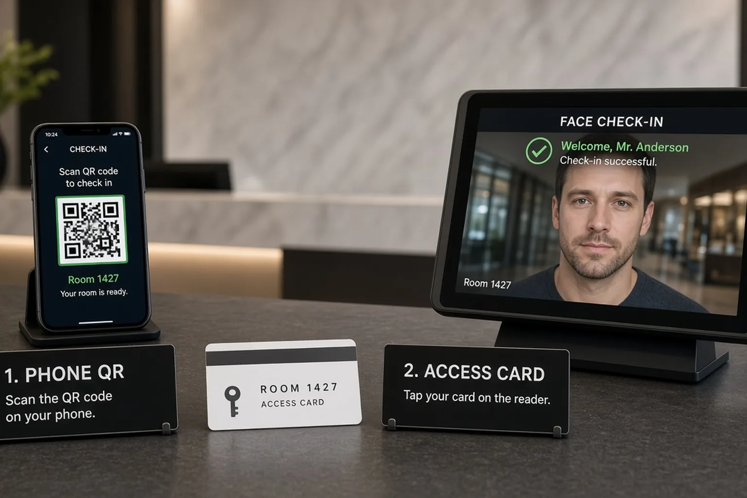 QR self-scan tại cửa