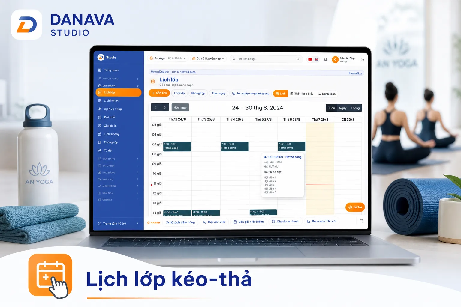 Lịch ca bơi trên DANAVA Studio