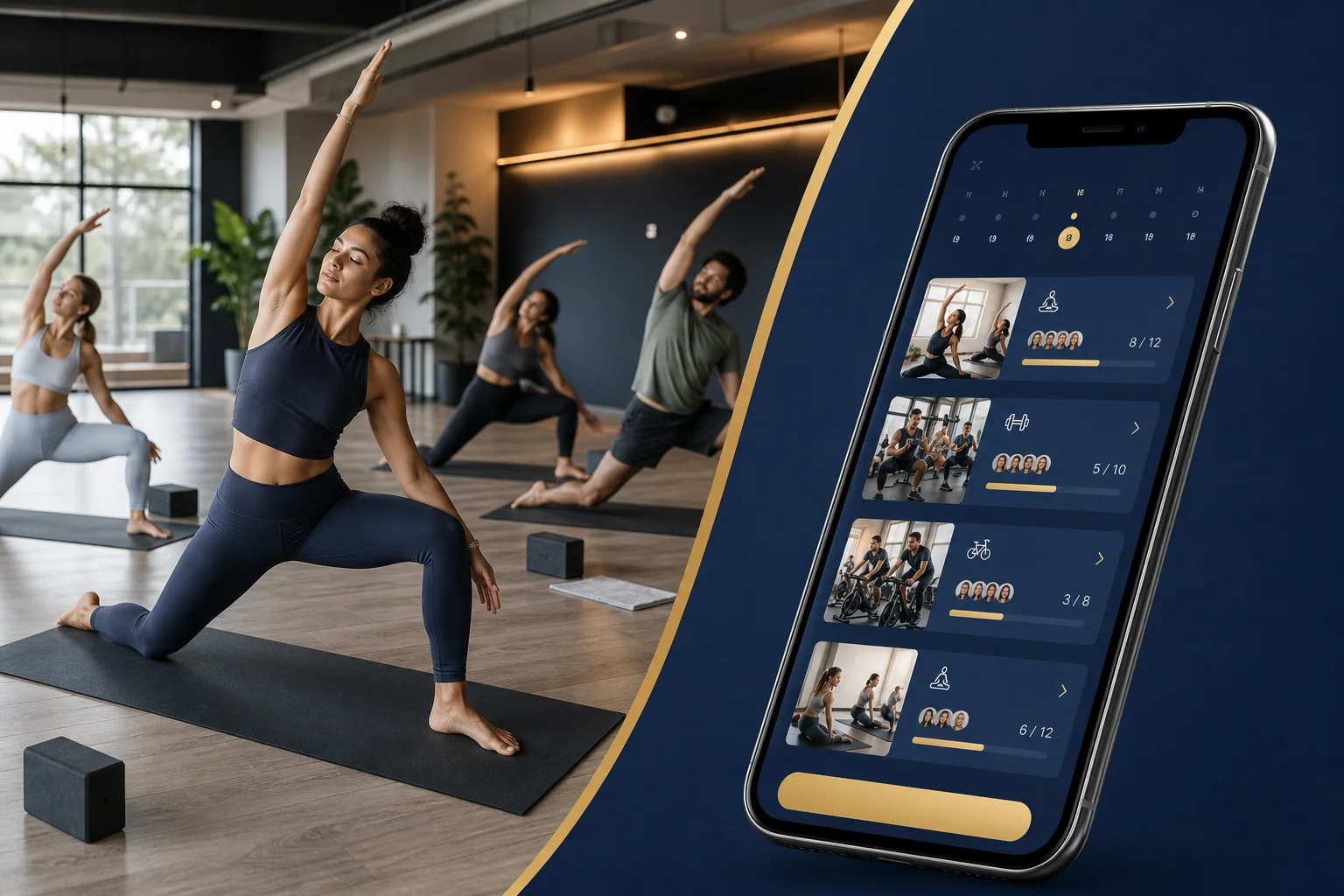 Luồng đặt lịch lớp và WOD trên phần mềm quản lý