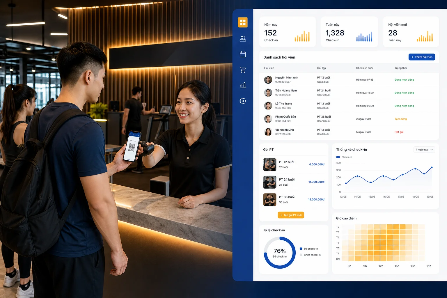Workflow vận hành — một luồng check-in và gói, không nhánh song song sổ tay