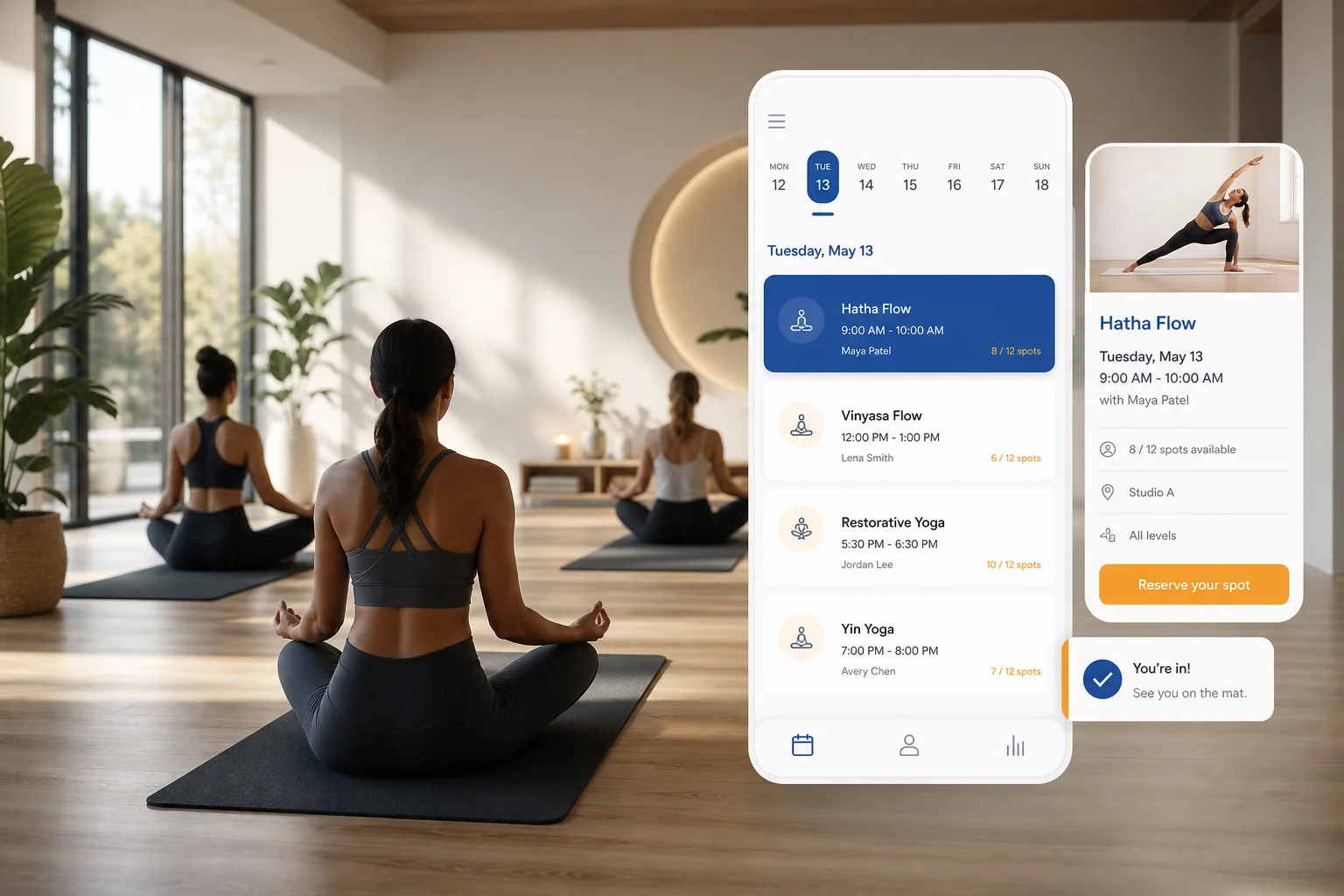Yoga studio — nơi HLV áp dụng kiến thức sau YTT